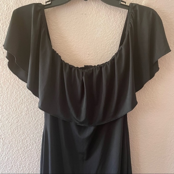 Black Autumn Shoulder Dress - Picture 4 of 5